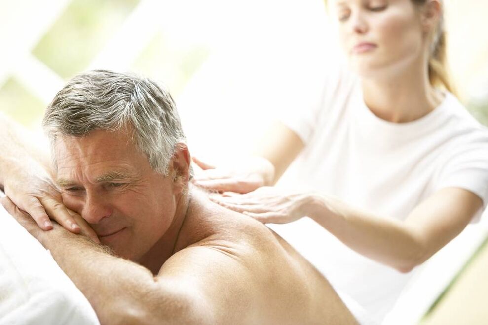 Back massage improves well-being and increases a man's potency. 