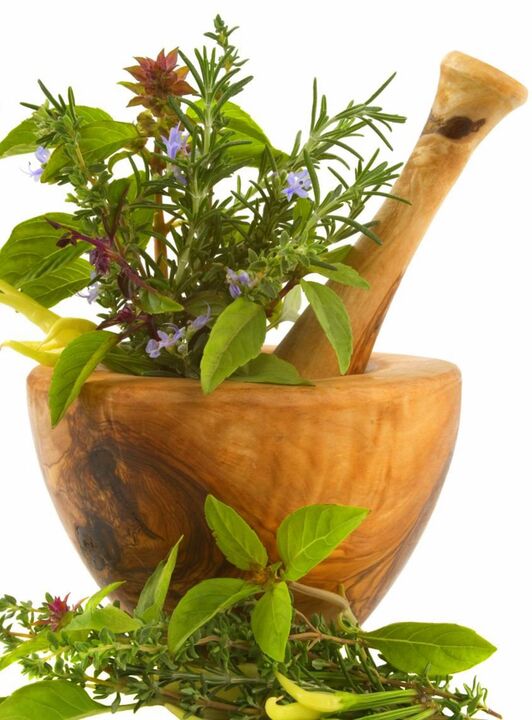 A variety of medicinal herbs to increase potency in men. 