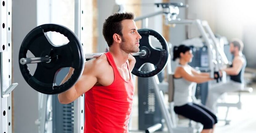 Barbell squats to increase power.